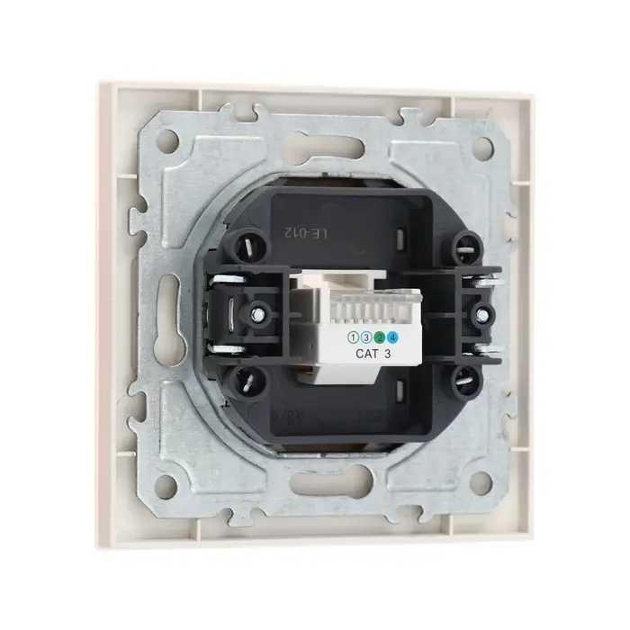 Розетка телефонная TOT Matte Glass, стекло, скрытая, одноместная, бежевая