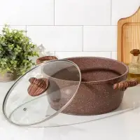 Кастрюля Доляна &laquo;Брауни&raquo;, 5,7 л, d=28 см, h=12 см, стеклянная крышка, антипригарное покрытие, индукция