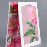 Пакет подарочный ламинированный &laquo;Букет пионов&raquo;, розовый, 18&times;22.3&times;10 см