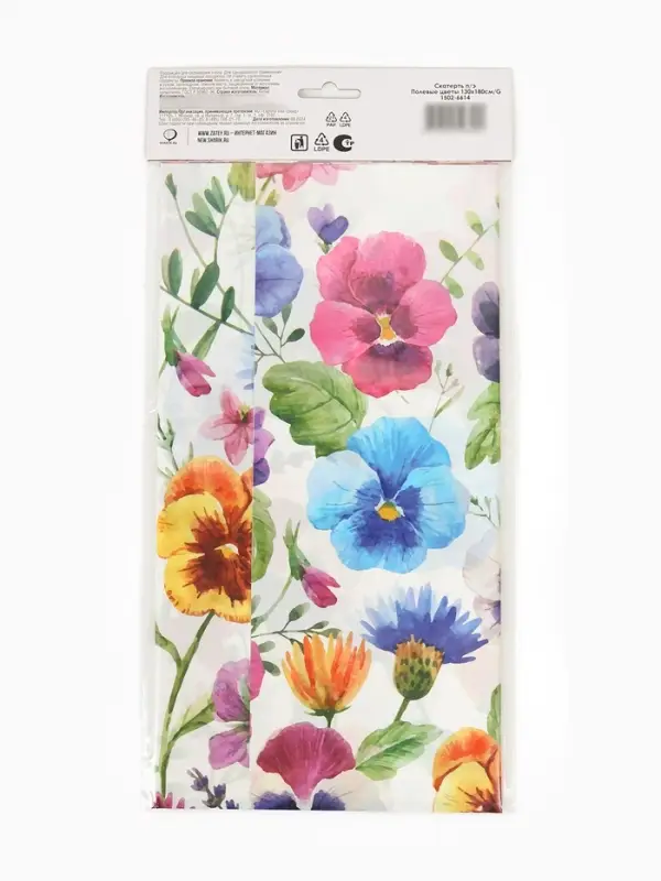 Скатерть одноразовая &laquo;Полевые цветы&raquo;, 130 х 180см
