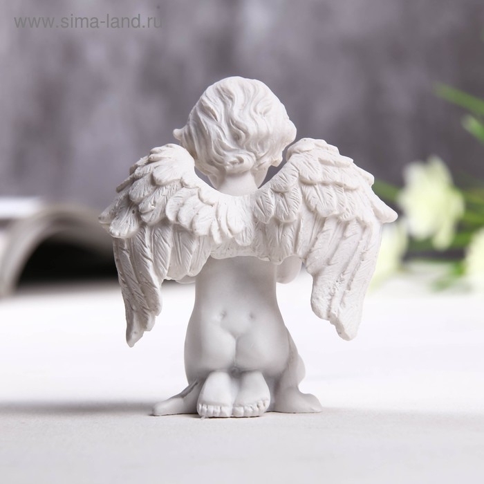 Сувенир полистоун Сувенир полистоун "Ангелочек с крестиком из страз" 8х6,5х4 см