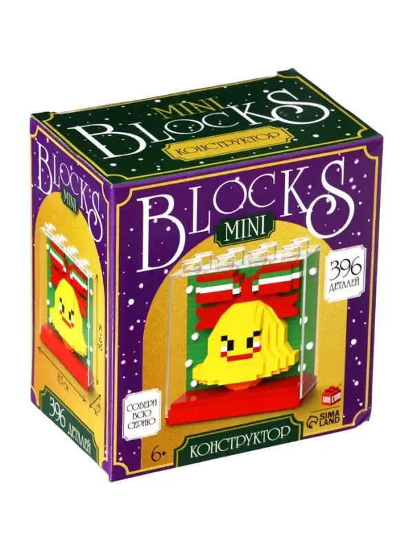 UNICON Конструктор  UNICON Конструктор "Mini Blocks", 396 деталей, колокольчик