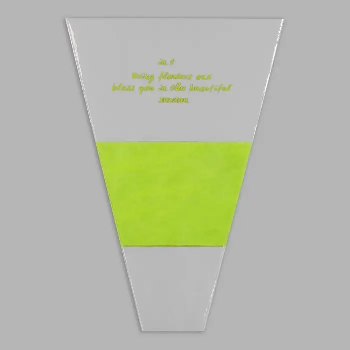 Пакет конус для цветов, с нетканым материалом, 26+7×37 см, салатовый Пакет конус для цветов, с нетканым материалом, 26+7×37 см, салатовый