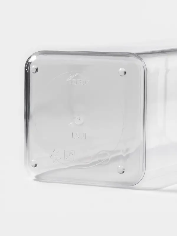 Банка для хранения сыпучих продуктов IDEA &laquo;Степ&raquo;, 1.9 л, 10&times;28 см, пластик, крышка белая