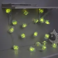 Гирлянда &laquo;Нить&raquo; 5 м с насадками &laquo;Розы зелёные&raquo;, IP20, прозрачная нить, 20 LED, свечение тёплое белое, 220 В