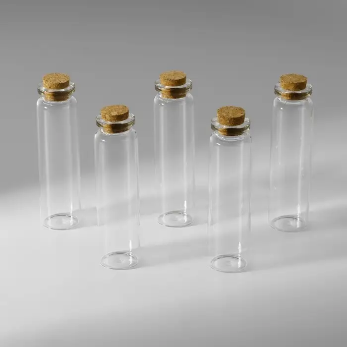 Набор баночек для хранения бисера, d=2.2 × 8 см, 5 шт., в контейнере, 16.3×9×2.4 см