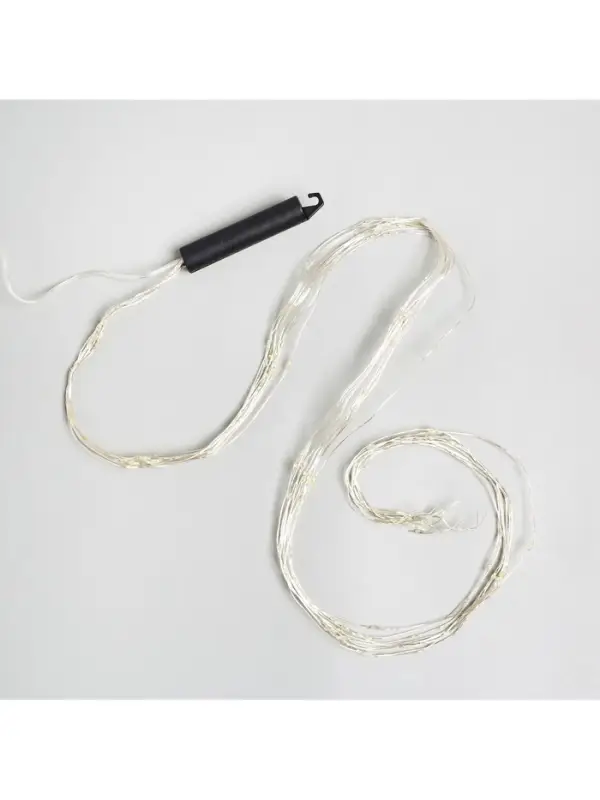 Гирлянда &laquo;Конский хвост&raquo; 10 нитей по 1 м, IP20, серебристая нить, 100 LED, свечение белое, 12 В