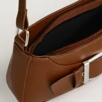 Сумка женская багет на молнии, 26&times;5&times;10.5 см, шоколадная