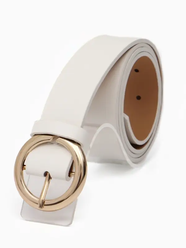 Ремень женский, 4&times;110 см, матовая пряжка, 1 прокол, белый