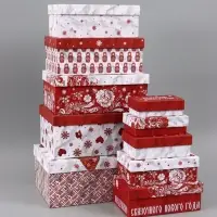 Коробка подарочная, набор 10 в 1 &laquo;Русский стиль&raquo;, 32.5&times;20&times;12.5 - 12&times;7&times;4 см