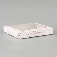 Коробка подарочная самосборная с окном &laquo;С любовью&raquo;, 19&times;19&times;3 см