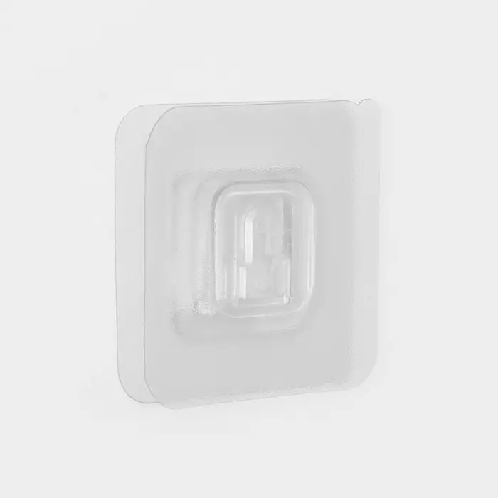 Крючок держатель самоклеящийся Доляна, 2 детали, 5.7×5.7×1 см, прозрачный