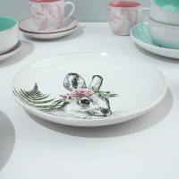 Набор посуды на 4 персоны Dolce Ceramo. «Пасха. Лесные персонажи», 16 предметов: 4 тарелки 23 см, 4 миски 14,5 см, 4 кружки 250 мл, 4 блюдца 15 см