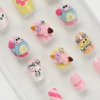 Детские накладные ногти &laquo;Котик&raquo;, 12 шт.