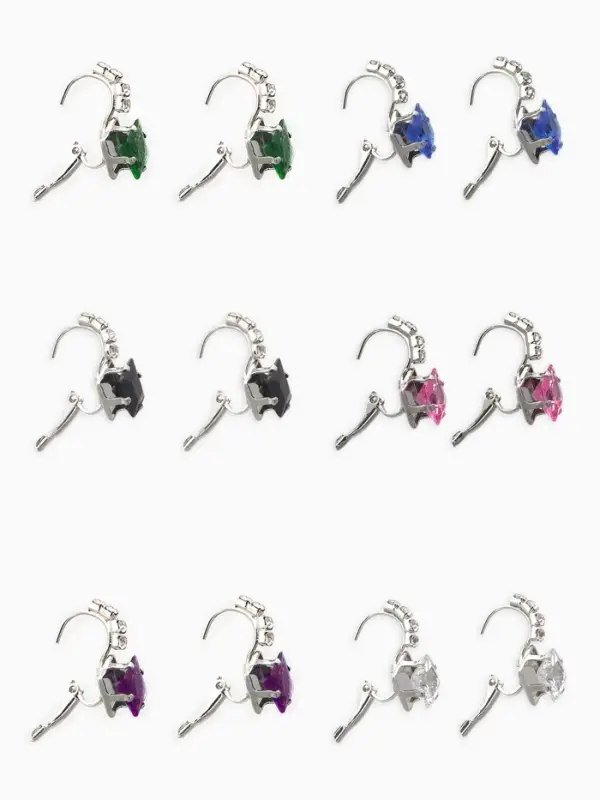 Серьги со стразами &laquo;Ромб&raquo;, вечеринка, цвет МИКС