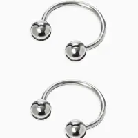 Пирсинг в бровь циркуляр, шар, d=10 мм, пара, цвет серебро