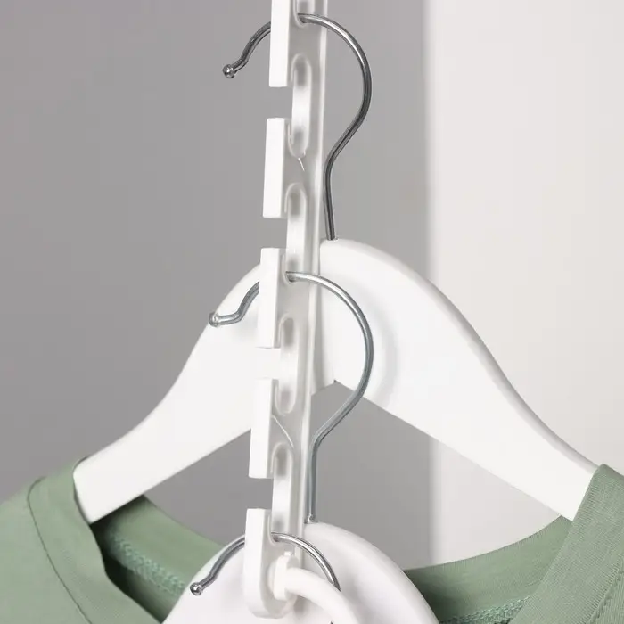 Вешалка органайзер трансформер, 24 см, 5 крючков, белая