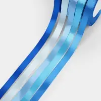 Атласная лента, набор 5 шт., 10 мм, 23&plusmn;1 м, синяя, голубая