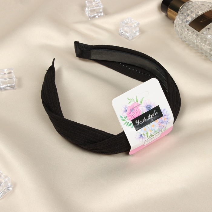 Ободок для волос Ободок для волос "Жаннет" коса плетение, 3 см, чёрный