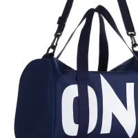 Сумка спортивная на молнии TEXTURA, с подкладкой, длинный ремень, маленький размер, с акцентным принтом, синяя