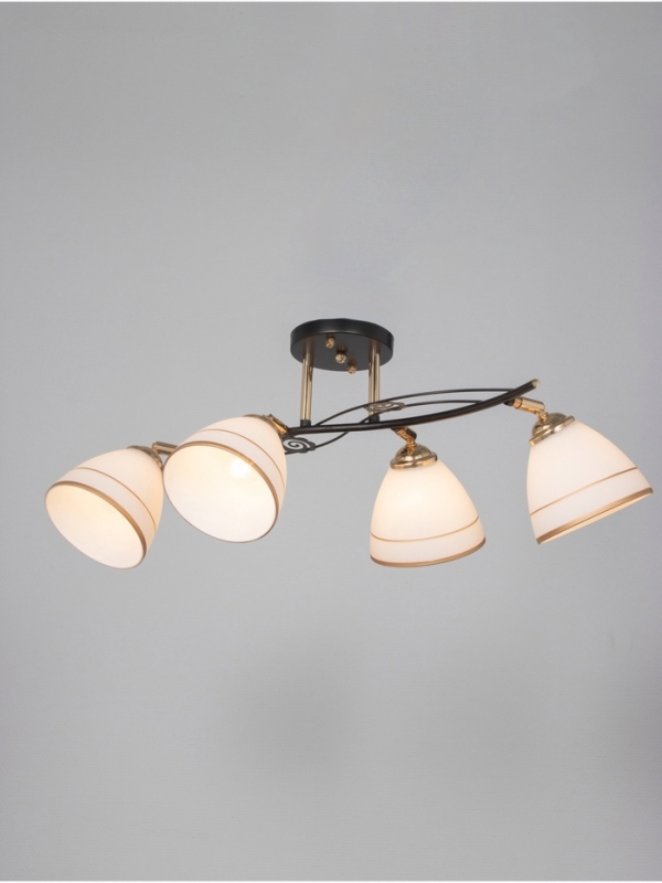 Люстра Люстра "Кира" 4х40Вт Е27 черный/золото