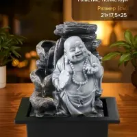 Фонтан настольный с подсветкой &laquo;Серый хотей с опахалом&raquo;, от сети, 21&times;17.5&times;25 см