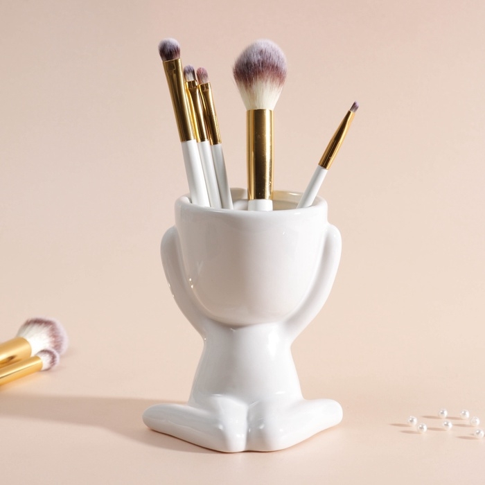 Предмет интерьера "Мистер Грин" любитель тишины 11,1*9,7*8,5 белый керамика