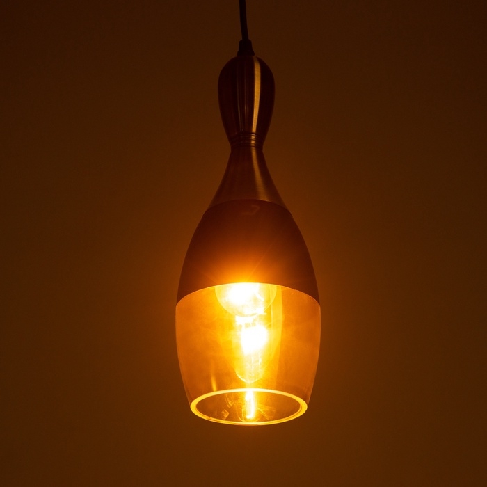 Светильник Светильник "Лорд" 1х40Вт Е27 бронза/черный 12х12х34(134)см