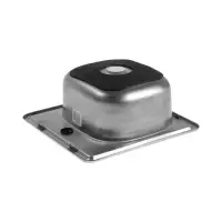 Мойка кухонная MIXLINE 531266, врезная, толщина 0.6 мм, 38&times;38&times;15 см, вып. 3 1/2", с сифоном
