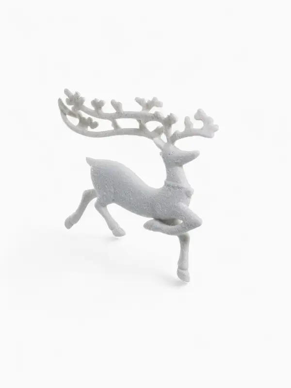 Ёлочная игрушка &laquo;Зимнее волшебство. Бегущий олень&raquo; пластик, 10&times;15 см, белый
