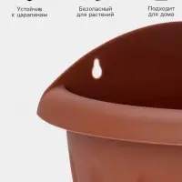 Кашпо для цветов настенное Martika &laquo;Фелиция&raquo;, 3.4 л, d=24 см, пластик, коричневое