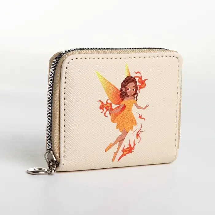 Кошелёк на молнии &laquo;Фея огня&raquo;, отдел для карт, для монет, бежевый