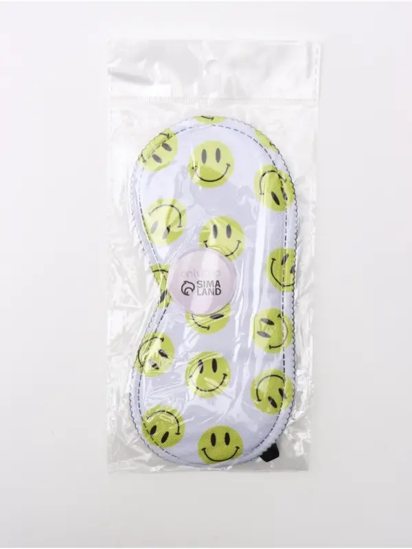 Маска для сна Good vibes, 19&times;8.5 см, резинка одинарная, белая, жёлтая