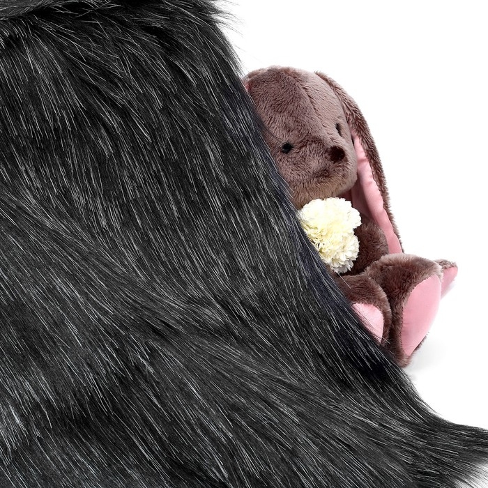 Лоскут для рукоделия, 50 × 50 см, мех длинноворсовый на трикотажной основе, цвет меланж тёмно-серый Лоскут для рукоделия, 50 × 50 см, мех длинноворсовый на трикотажной основе, цвет меланж тёмно-серый