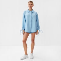 Костюм женский (блузка, шорты) MINAKU: Casual Collection цвет голубой, размер 48