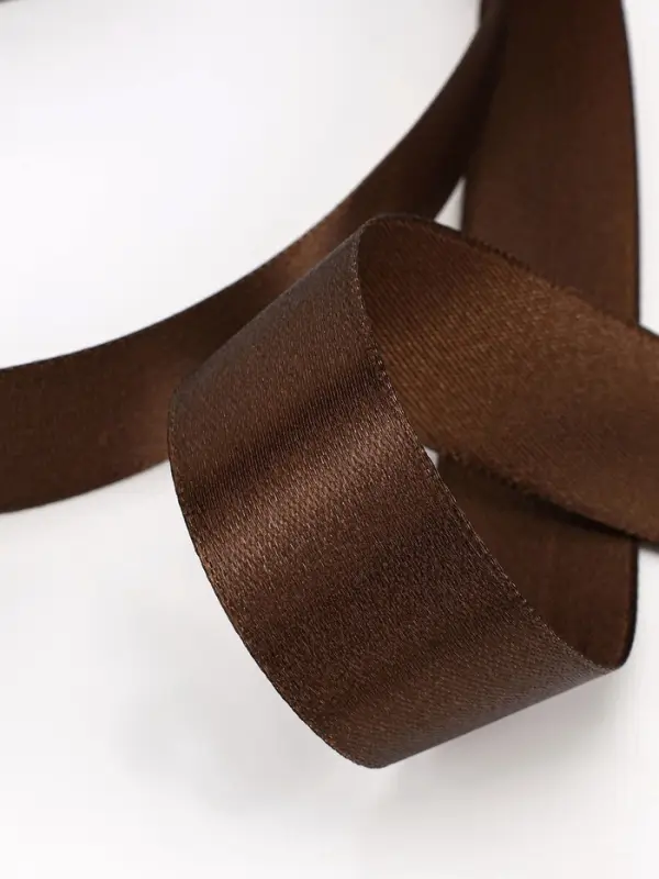 Лента атласная, 25 мм, 23&plusmn;1 м, коричневая