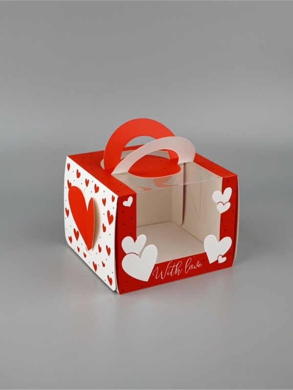 Упаковка для кондитерских изделий, под бенто-торт «С любовью» 16 х 16 х 12,5 см Упаковка для кондитерских изделий, под бенто-торт «С любовью» 16 х 16 х 12,5 см