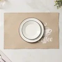 Салфетки сервировочные на стол Доляна Coffee, 4 шт., 44&times;29 см, бежевые