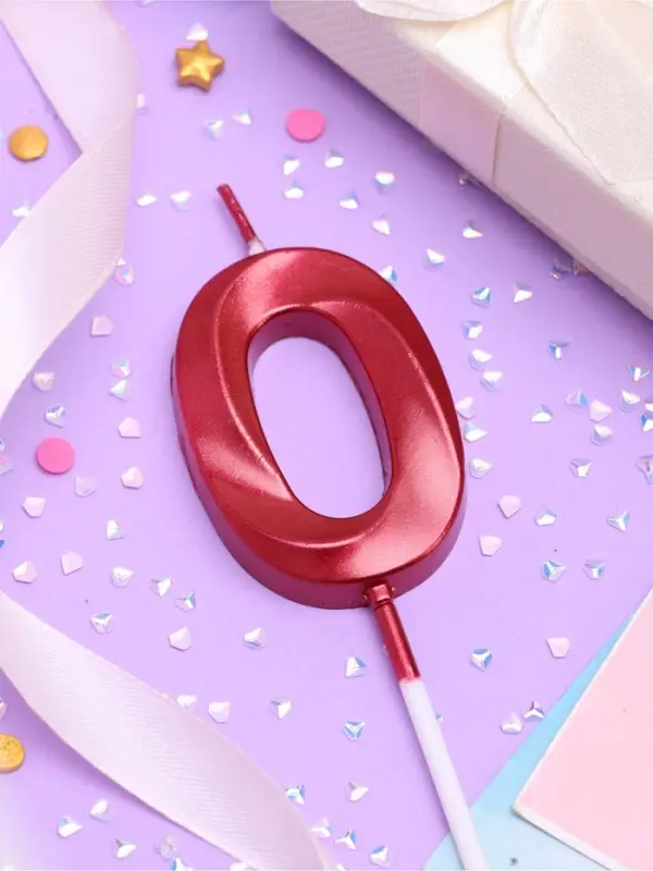 Свеча в торт на шпажке «Цифра 0», красная, 5 см Свеча в торт на шпажке «Цифра 0», красная, 5 см