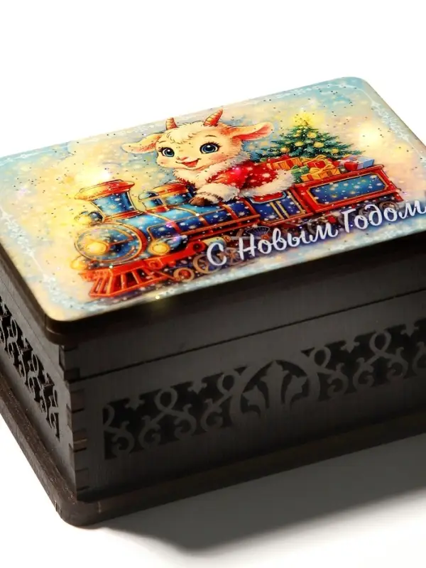 Шкатулка новогодняя &laquo;С Новым Годом!&raquo;, 9.5&times;6.5&times;5.3 см
