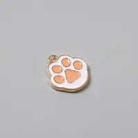 Металлический элемент, декоративная подвеска «Арт Узор. Кошачья лапка», эмаль, бело-розовый, 1.7×1.5 см Металлический элемент, декоративная подвеска «Арт Узор. Кошачья лапка», эмаль, бело-розовый, 1.7×1.5 см