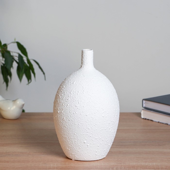 Керамическая ваза для цветов, сухоцветов «Велдон» классика, настольная, 22 см, белый Керамическая ваза для цветов, сухоцветов «Велдон» классика, настольная, 22 см, белый