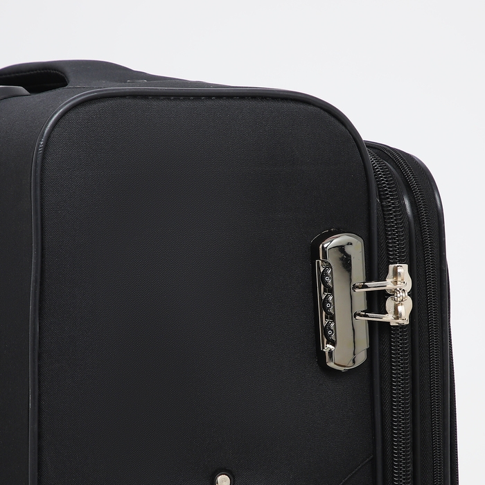 Чемодан большой 95 л (L), отдел на молнии, с расширением, кодовый замок, 3 колеса, 2 наружных кармана, цвет чёрный Чемодан большой 95 л (L), отдел на молнии, с расширением, кодовый замок, 3 колеса, 2 наружных кармана, цвет чёрный