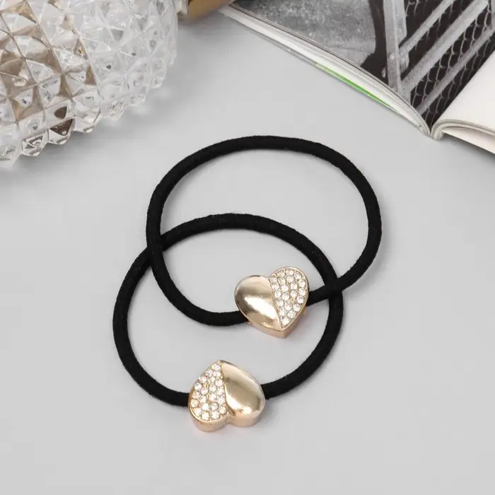 Резинка для волос "Лиора" (набор 2 шт) сердце