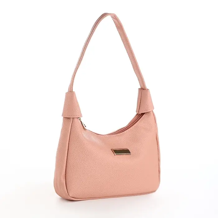 Сумка женская багет на молнии, 25&times;7&times;13.5 см, розовая