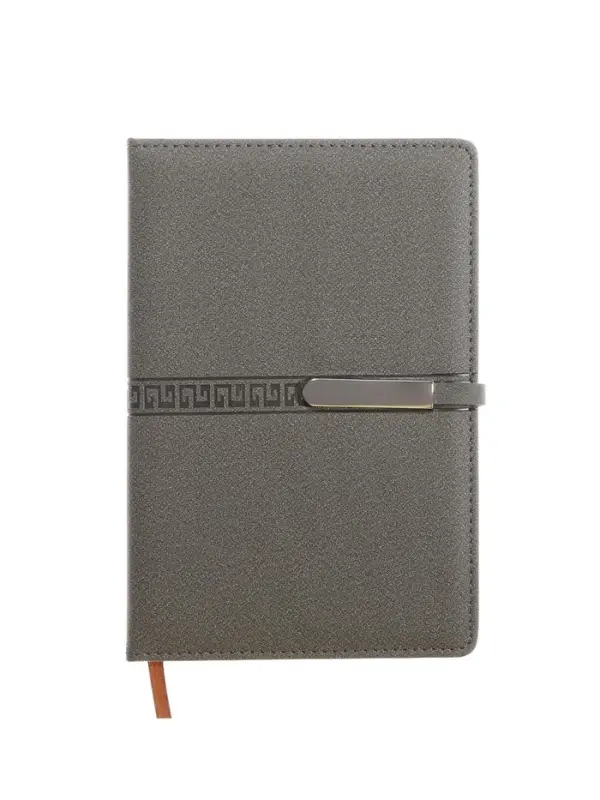 Ежедневник недатированный формат А5, с хлястиком, 112л, линия, пвх, Узор Серый Ежедневник недатированный формат А5, с хлястиком, 112л, линия, пвх, Узор Серый