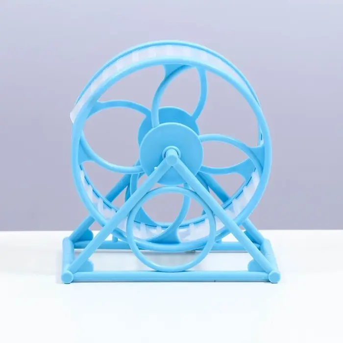 Колесо для грызунов, 14&times;3&times;9 см, диаметр колеса 12.5 см, на подставке, пластик, голубое