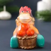 Свеча фигурная "Лошадка с мандаринами" 6х7,5х7,5 см, цв. золотой