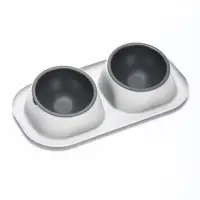 Миска для животных &laquo;Дубль Мини&raquo;, 200 мл, покрытие софт-тач, цвет смоки