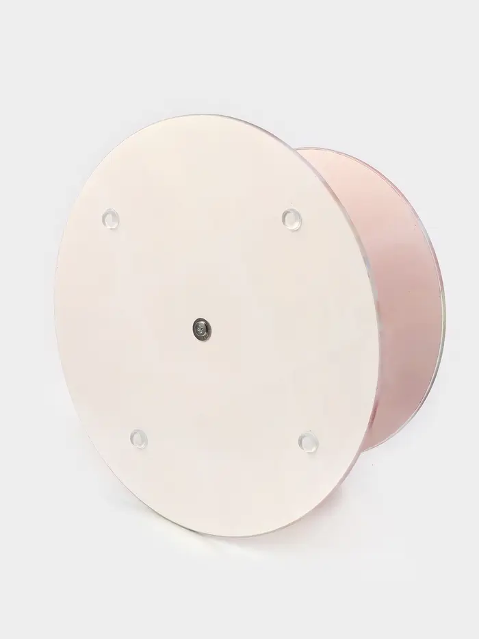 Этажерка-фруктовница круглая Доляна &laquo;Сладости&raquo;, 2 яруса, d=25/20 см, стекло, розовая